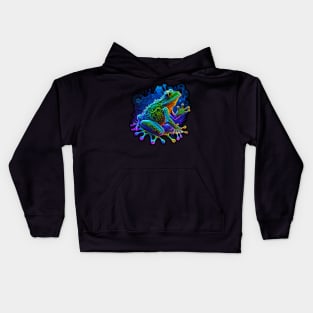 Psychedelic UV Frog Kids Hoodie